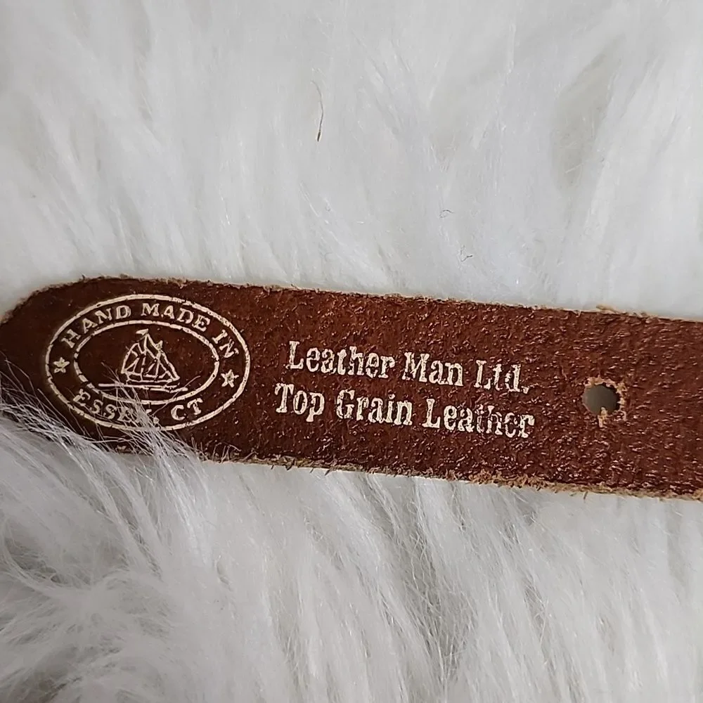 Child's Leather Man Ltd. Leather & Canvas Belt with South Carolina Flag Emblem